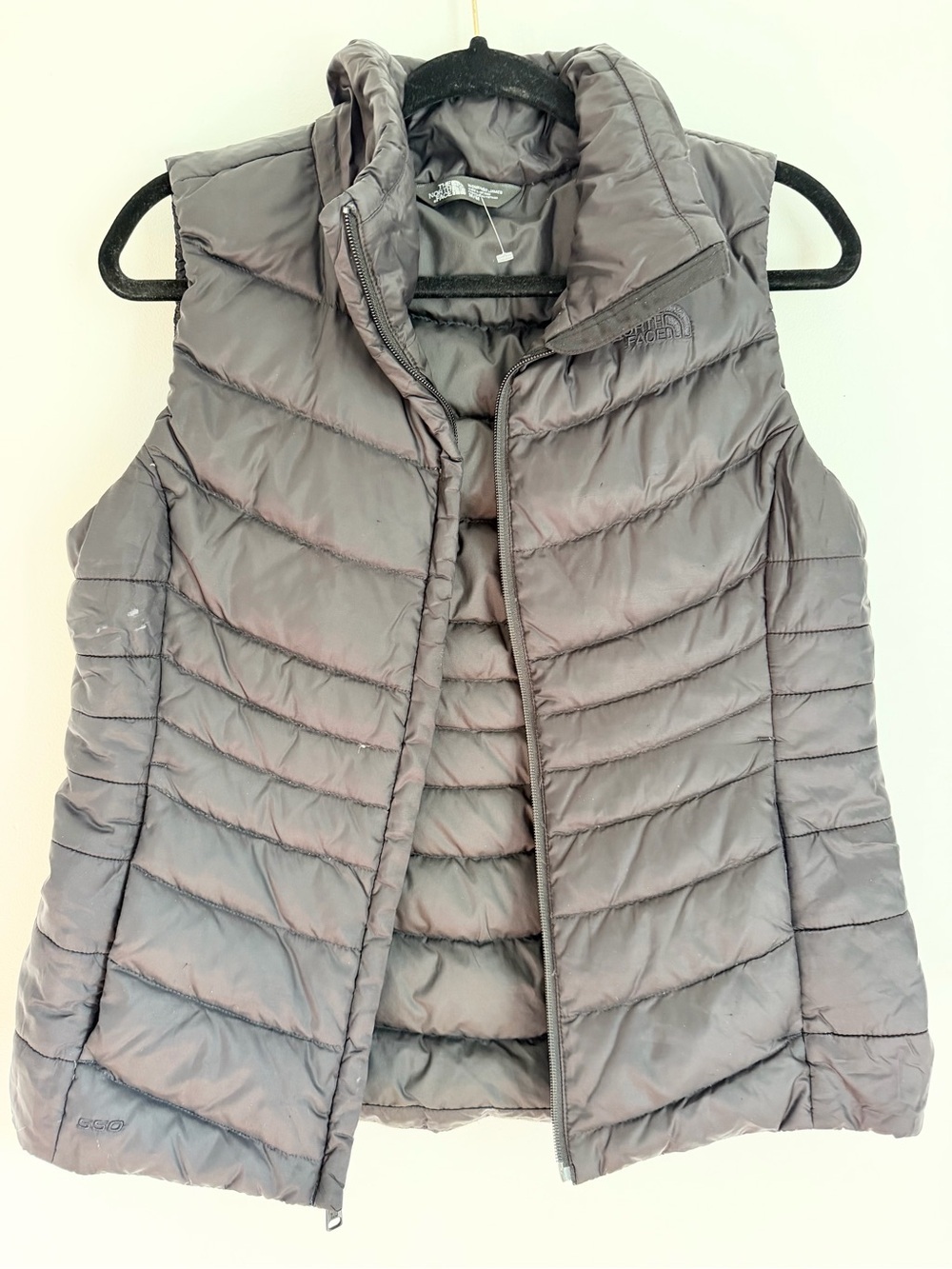 The North Face Jacket Vest 550 Down Lightweight Gray/ black Women's Size medium